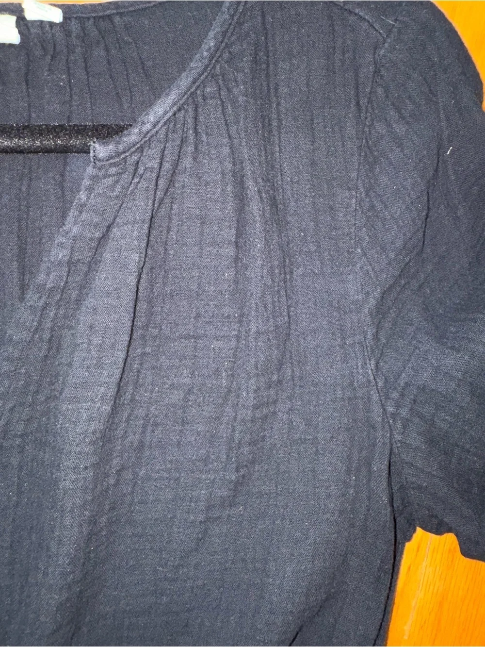 GAP Black Tiered V-Neck Long Sleeve Dress - Picture 2 of 3